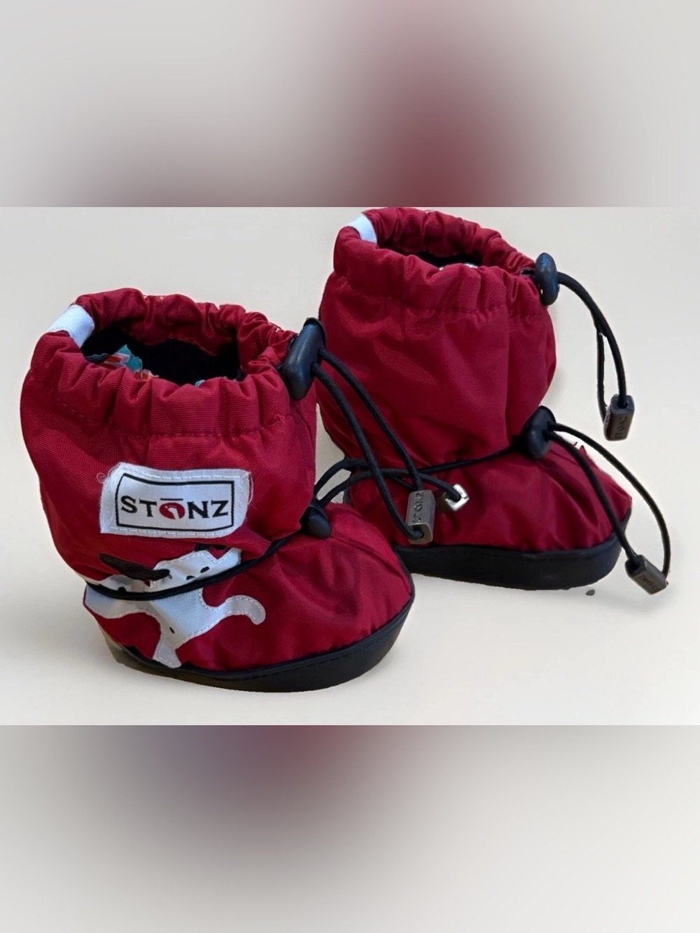 Stonz Baby Boots Size Medium Over Shoe Covers Waterproof Booties Red Winter